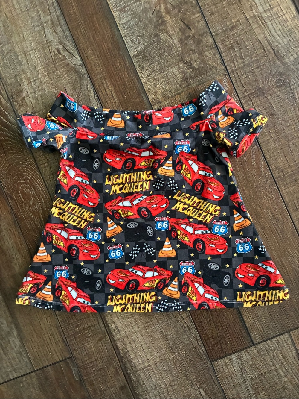 Handmade sz 2T to 3T Kids Lightning McQueen Top euc
